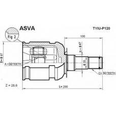 TYIU-P120 ASVA Шарнирный комплект, приводной вал