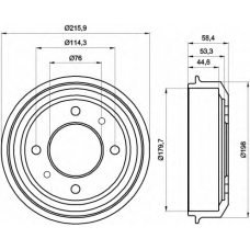 8DT 355 300-861 HELLA Тормозной барабан