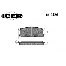 180286 ICER Комплект тормозных колодок, дисковый тормоз
