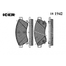 181942 ICER Комплект тормозных колодок, дисковый тормоз