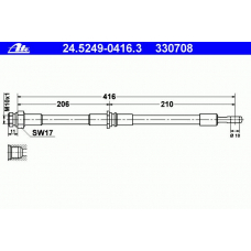 24.5249-0416.3 ATE Тормозной шланг