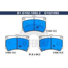 B1.G102-1092.2 GALFER Комплект тормозных колодок, дисковый тормоз