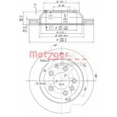 25136 V METZGER Тормозной диск