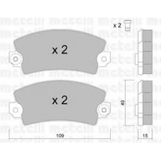 22-0005-0 METELLI Комплект тормозных колодок, дисковый тормоз