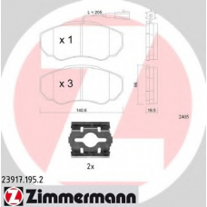 23917.195.2 ZIMMERMANN Комплект тормозных колодок, дисковый тормоз