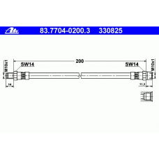 83.7704-0200.3 ATE Тормозной шланг