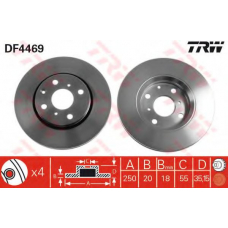 DF4469 TRW Тормозной диск