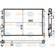 8MK 376 772-011 HELLA Радиатор, охлаждение двигателя