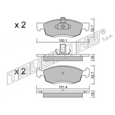 818.0 TRUSTING Комплект тормозных колодок, дисковый тормоз