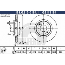 B1.G213-0184.1 GALFER Тормозной диск