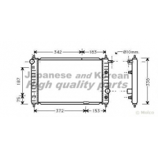 J208-01 ASHUKI Радиатор, охлаждение двигателя