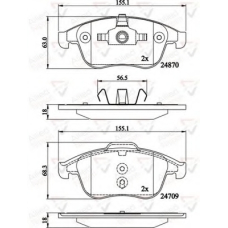 ADB02162 COMLINE Комплект тормозных колодок, дисковый тормоз