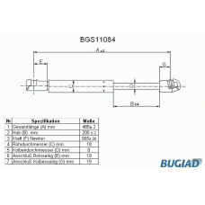 BGS11084 BUGIAD Газовая пружина, крышка багажник