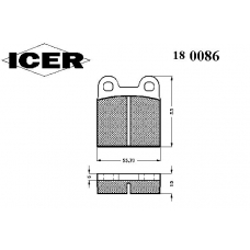 180086 ICER Комплект тормозных колодок, дисковый тормоз