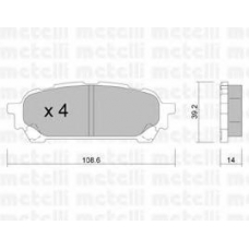 22-0613-0 METELLI Комплект тормозных колодок, дисковый тормоз