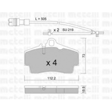 22-0658-0K METELLI Комплект тормозных колодок, дисковый тормоз