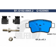 B1.G102-0965.2 GALFER Комплект тормозных колодок, дисковый тормоз