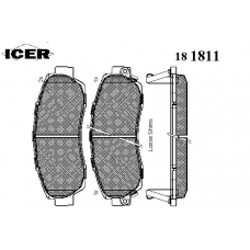 181811 ICER Комплект тормозных колодок, дисковый тормоз