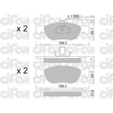 822-082-1 CIFAM Комплект тормозных колодок, дисковый тормоз