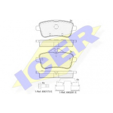 182072-066 ICER Комплект тормозных колодок, дисковый тормоз