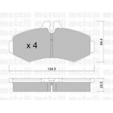 22-0573-0 METELLI Комплект тормозных колодок, дисковый тормоз