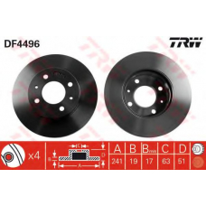 DF4496 TRW Тормозной диск