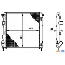 8MK 376 719-671 HELLA Радиатор, охлаждение двигателя