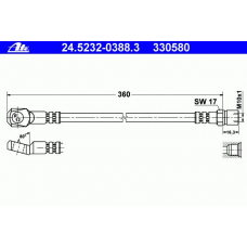 24.5232-0388.3 ATE Тормозной шланг