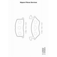 T360A57 NPS Комплект тормозных колодок, дисковый тормоз