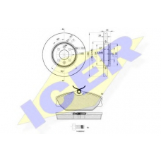31438-7829 ICER Комплект тормозов, дисковый тормозной механизм
