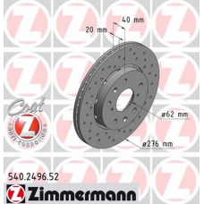 540.2496.52 ZIMMERMANN Тормозной диск