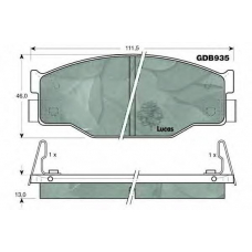 GDB935 TRW Комплект тормозных колодок, дисковый тормоз