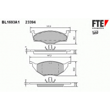 BL1693A1 FTE Комплект тормозных колодок, дисковый тормоз