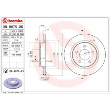 08.9975.20 BREMBO Тормозной диск