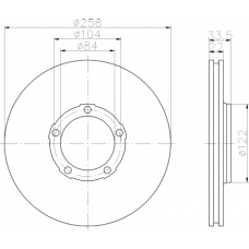 8DD 355 108-471 HELLA PAGID Тормозной диск