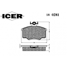 180281 ICER Комплект тормозных колодок, дисковый тормоз