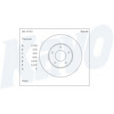 BR-4762 KAVO PARTS Тормозной диск