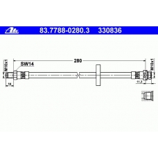 83.7788-0280.3 ATE Тормозной шланг