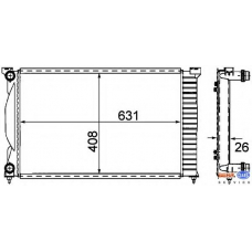 8MK 376 781-001 HELLA Радиатор, охлаждение двигателя