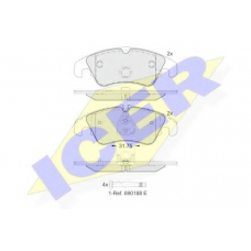 181862-203 ICER Комплект тормозных колодок, дисковый тормоз