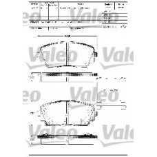 601299 VALEO Комплект тормозных колодок, дисковый тормоз