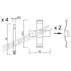 KIT.077 TRUSTING Комплектующие, колодки дискового тормоза