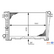 8MK 376 710-611 HELLA Радиатор, охлаждение двигателя