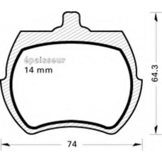 17 MGA Комплект тормозных колодок, дисковый тормоз