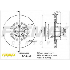 BD-4669 FREMAX Тормозной диск
