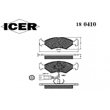 180410 ICER Комплект тормозных колодок, дисковый тормоз
