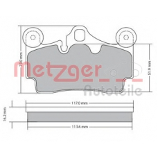 1170191 METZGER Комплект тормозных колодок, дисковый тормоз