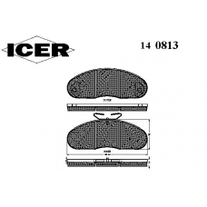 140813 ICER Комплект тормозных колодок, дисковый тормоз