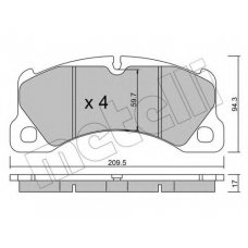 22-0957-3 METELLI Комплект тормозных колодок, дисковый тормоз