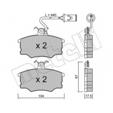 22-0053-1 METELLI Комплект тормозных колодок, дисковый тормоз